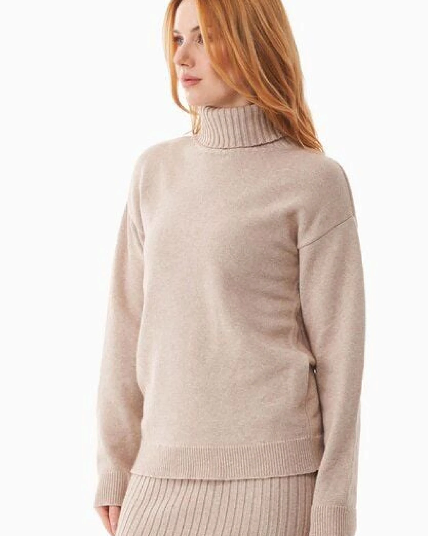 ORGANICATION Rollkragenpullover aus Bio-Baumwoll Mix – Ansicht 4