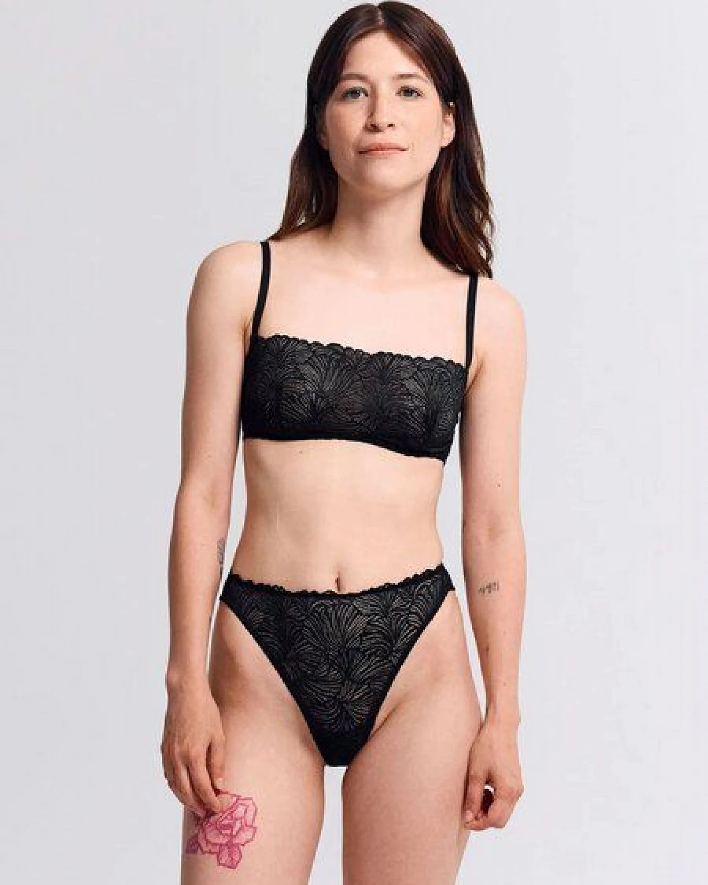 erlich textil Fluid Lace bügelloser Bandeau Bralette mit Spitze, made in Europe – Ansicht 2