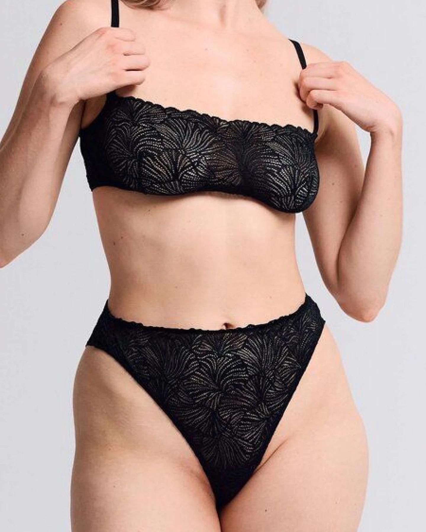 erlich textil Fluid Lace High Waist Brazil String mit Spitze aus recyceltem Polyamid, made in Europe – Ansicht 4