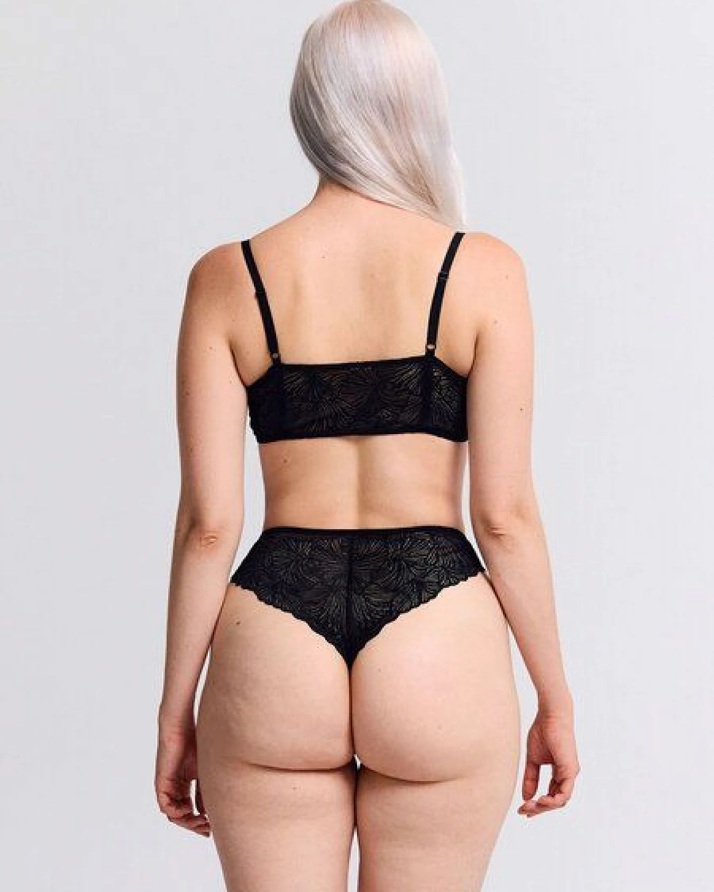 erlich textil Fluid Lace High Waist Brazil String mit Spitze aus recyceltem Polyamid, made in Europe – Ansicht 2