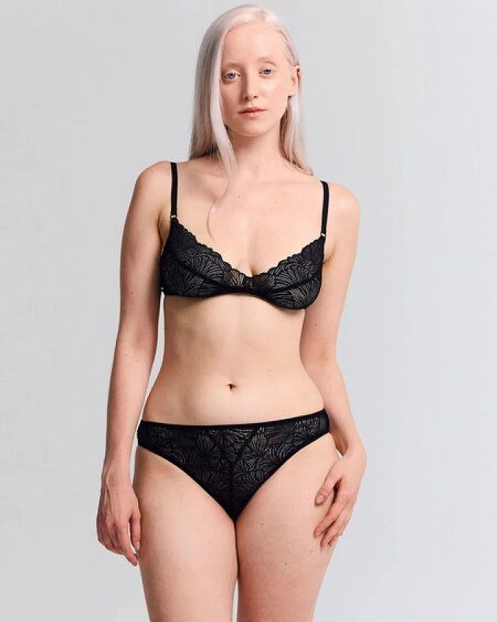 erlich textil Fluid Lace Slip mit Spitze, made in Europe