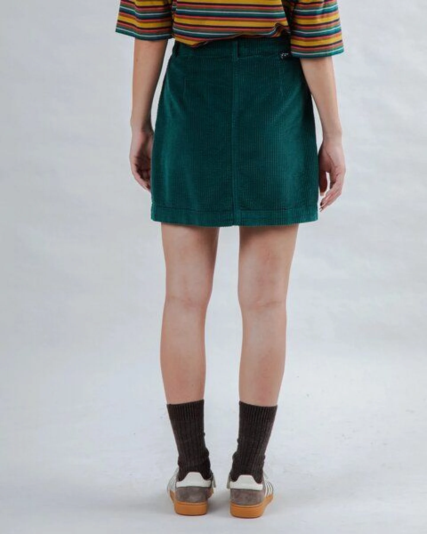 Brava Fabrics Corduroy Short Skirt Stein Grün – Ansicht 2