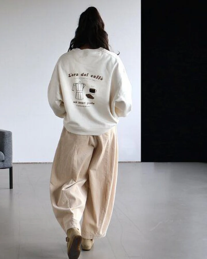 Kultgut NEW Fair & Vegan/ Flauschiger Oversize Sweater / Caffé