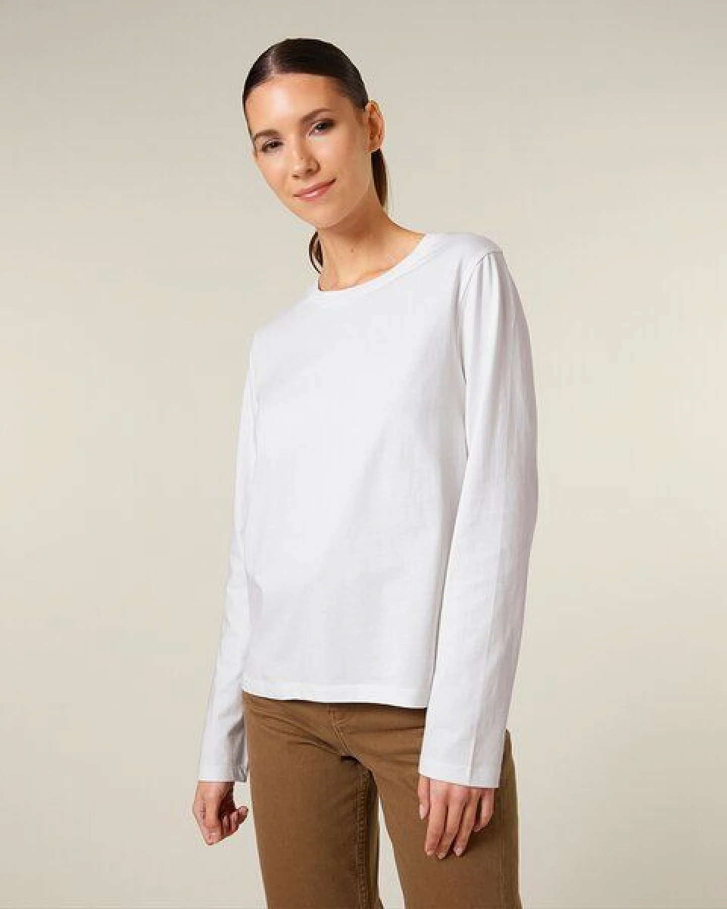 YTWOO Basic Damen Langarmshirt aus 100% Biobaumwolle – Ansicht 2