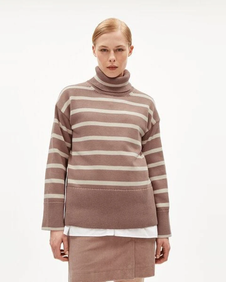 ARMEDANGELS CHANAA STRIPES Damen Pullover Loose Fit aus Bio-Baumwolle