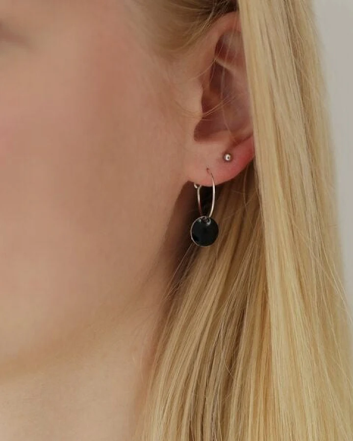 BELLYBIRD Jewellery Ohrringe - emailliertes Plättchen, Anhänger aus Silber mit Emaille