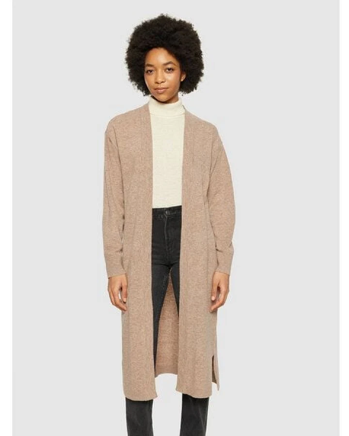 KnowledgeCotton Apparel Langer Cardigan aus Bio-Lammwolle