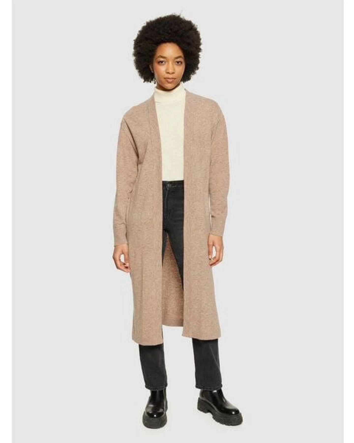 KnowledgeCotton Apparel Langer Cardigan aus Bio-Lammwolle – Ansicht 4
