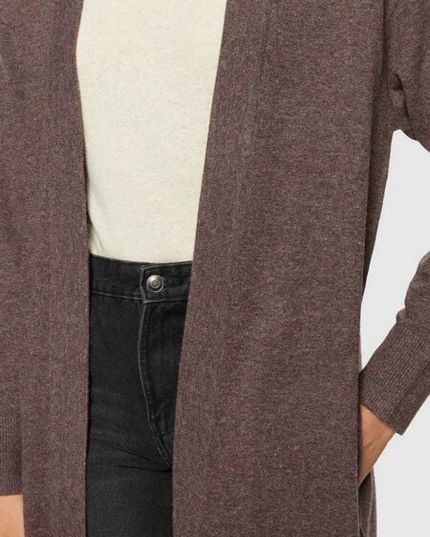 KnowledgeCotton Apparel Langer Cardigan aus Bio-Lammwolle – Ansicht 4