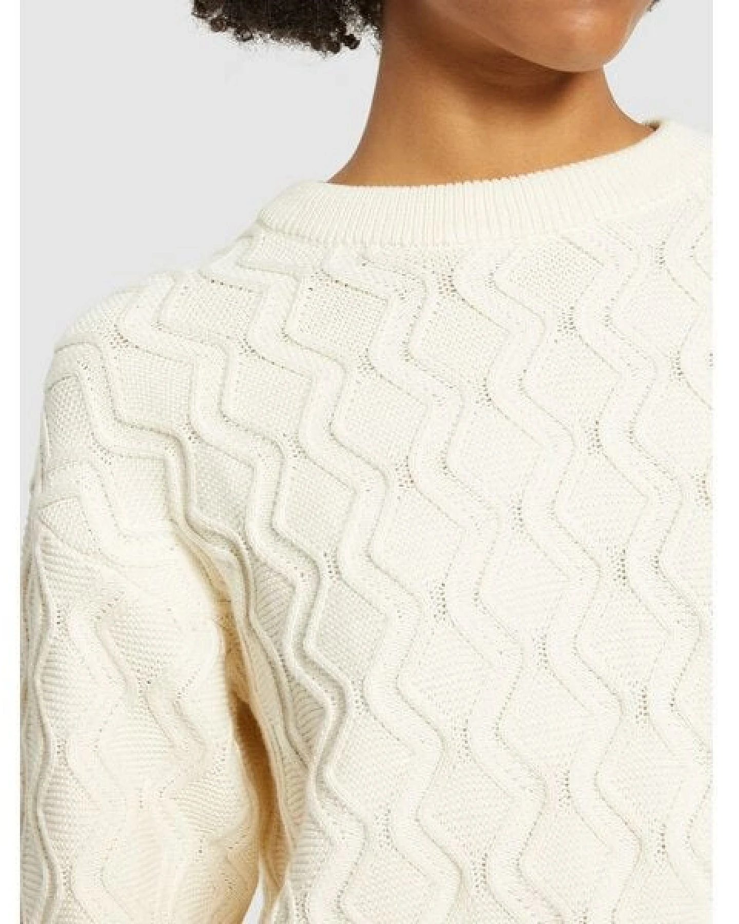 KnowledgeCotton Apparel Crew Neck Pullover Cable aus Bio-Baumwolle – Ansicht 4
