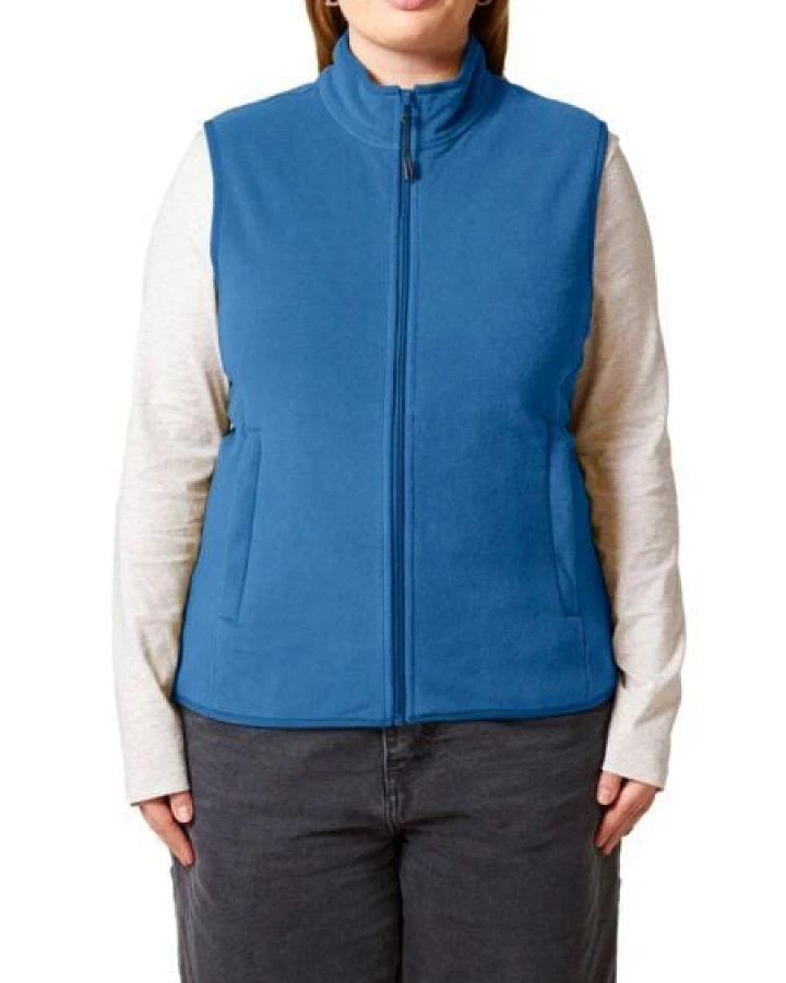 YTWOO Damen ärmellose Fleecejacke enganliegend aus 100% recyceltem Polyester