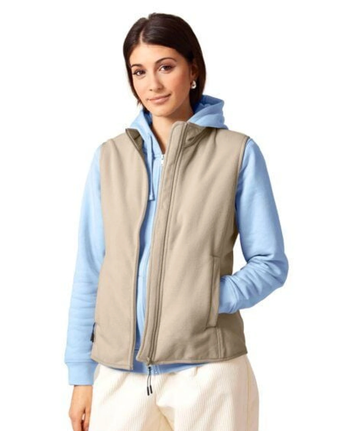 YTWOO Damen ärmellose Fleecejacke enganliegend aus 100% recyceltem Polyester – Ansicht 2