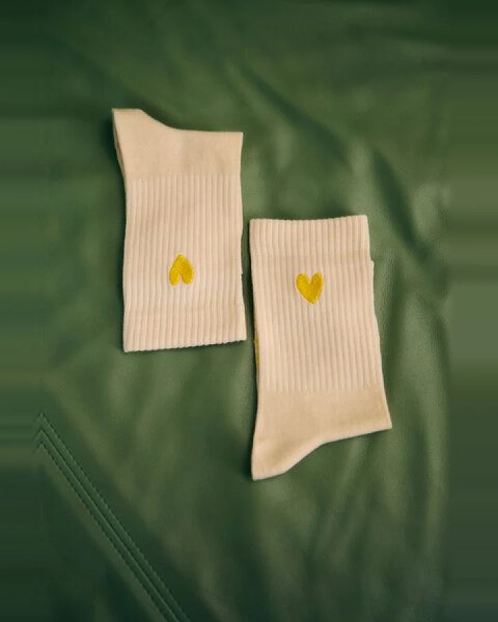 Jutelaune Yellow Heart Socks - GRS und OEKO-TEX Zertifizierungen