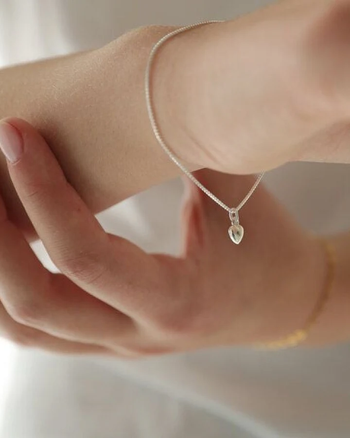 BELLYBIRD Jewellery Armband - kleines Herz, Anhänger/ Silber/ Silber emailliert/ Silber vergoldet