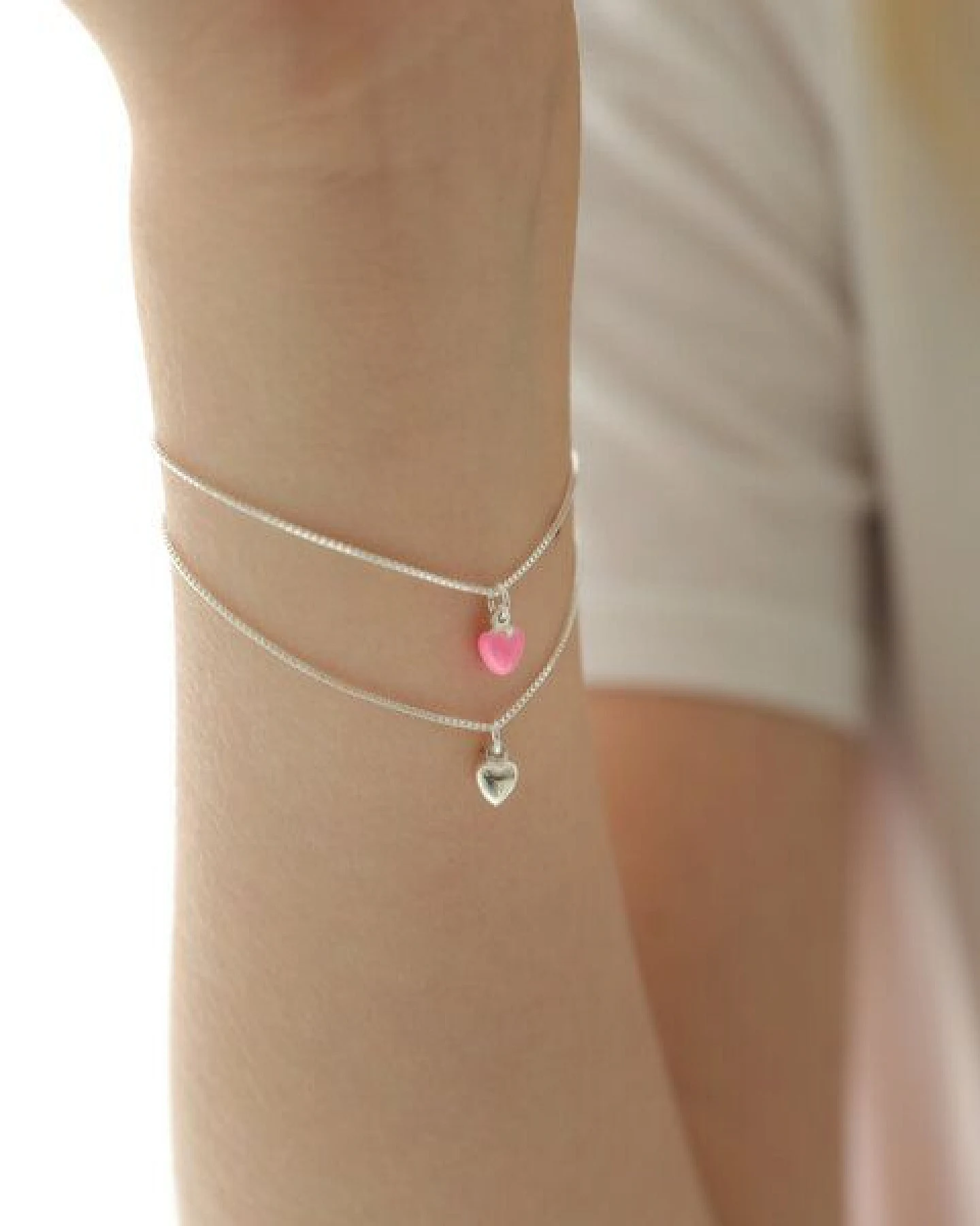 BELLYBIRD Jewellery Armband - kleines Herz, Anhänger/ Silber/ Silber emailliert/ Silber vergoldet – Ansicht 4