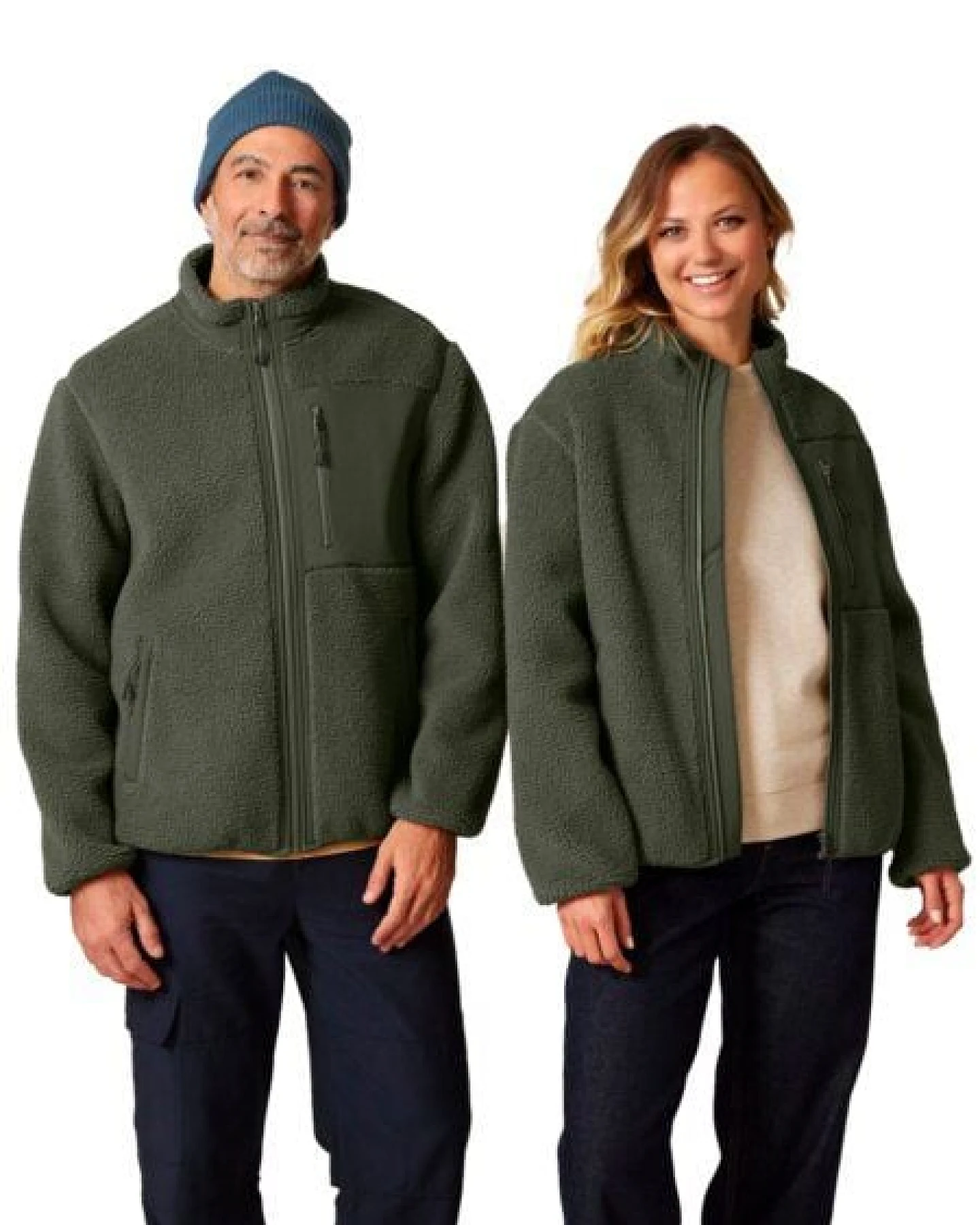 YTWOO Relaxed- Fit Sherpajacke Unisex aus 100% Recyceltem Polyester – Ansicht 2