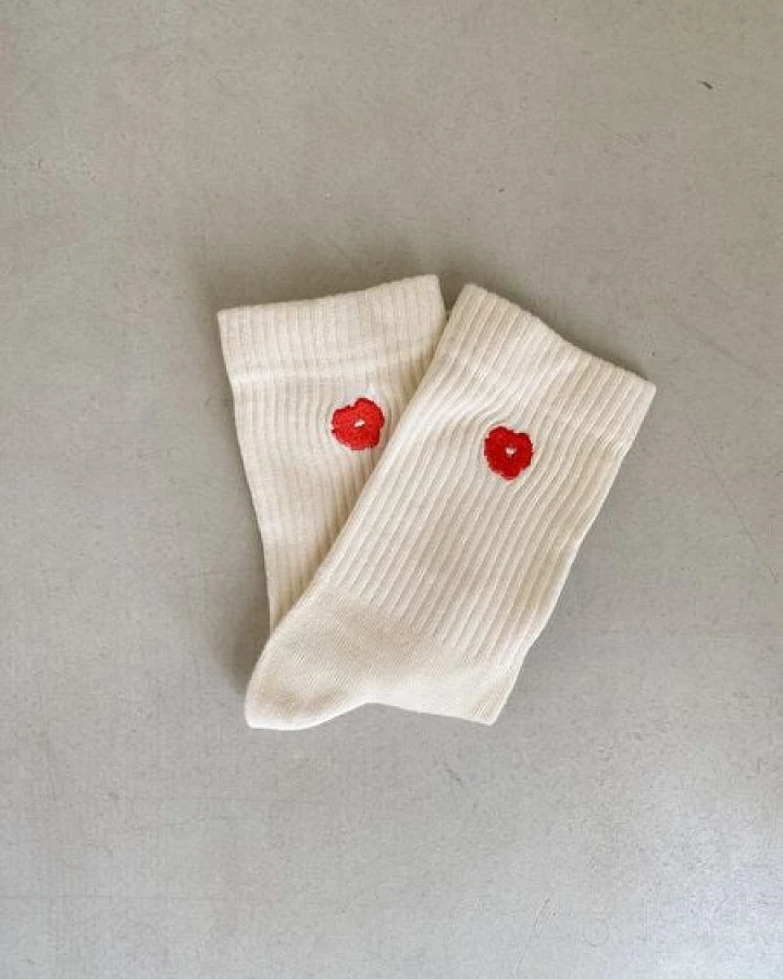Jutelaune Red Flower Socks - GRS und OEKO-TEX Zertifizierungen