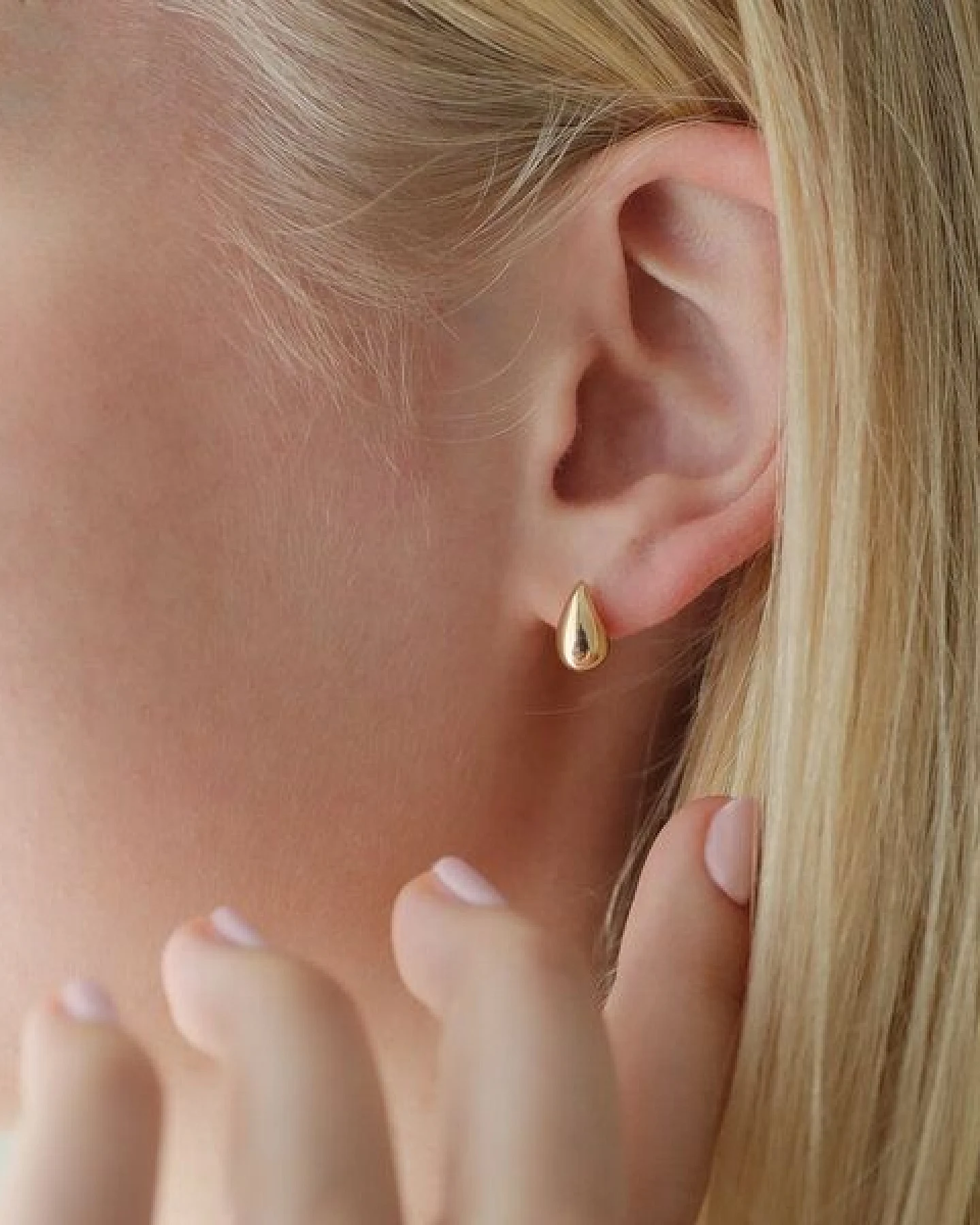 BELLYBIRD Jewellery OHRSTECKER - kleiner Tropfen, wasserfest, Silber 925/ vergoldet – Ansicht 3