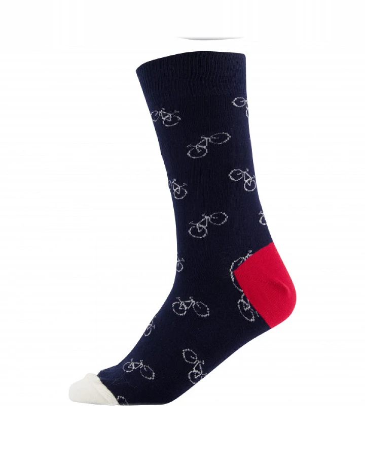 DEDICATED - Socks Sigtuna Bike Pattern - Multifunktionssocken Gr 41-45 blau