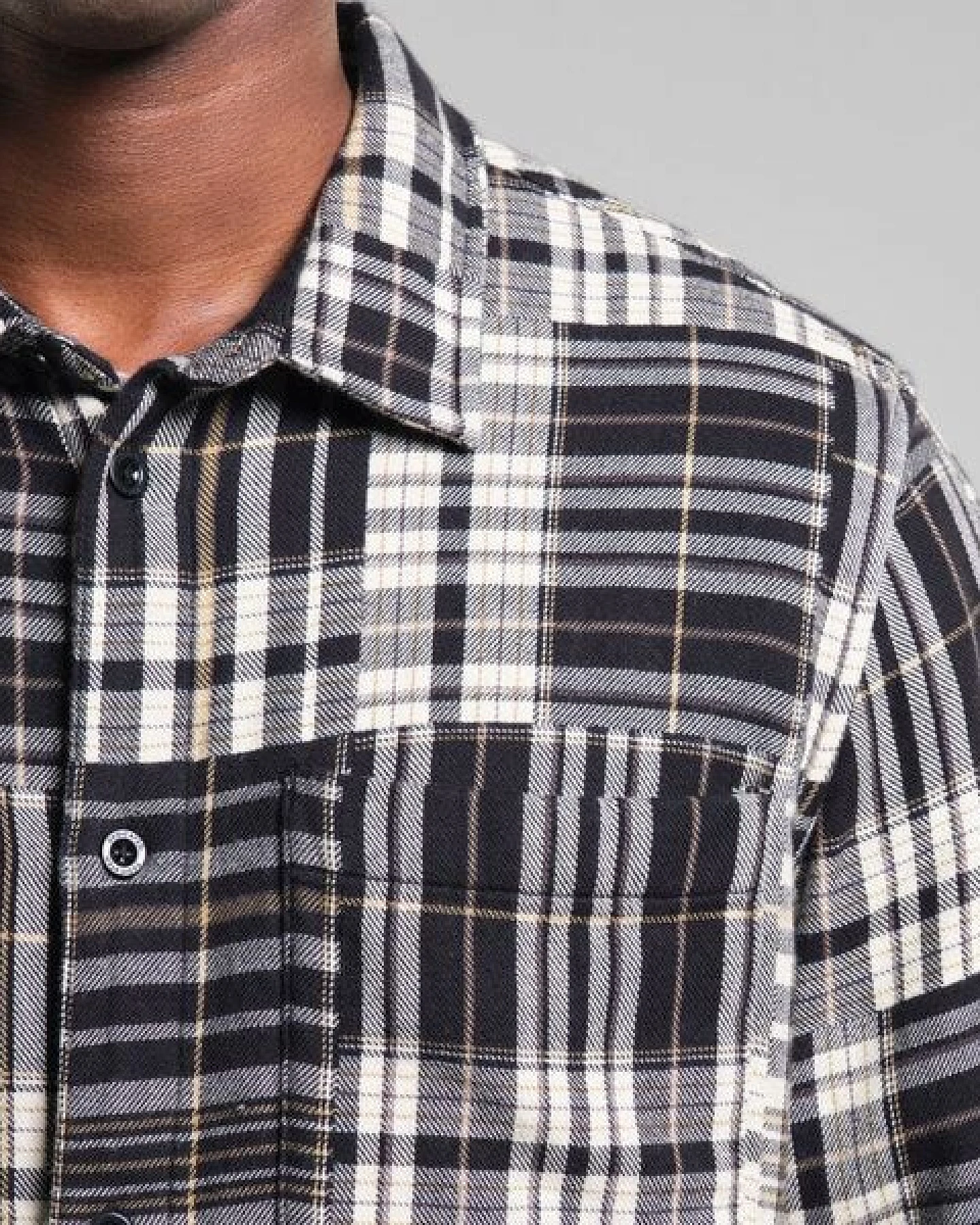 DEDICATED Hemd Rute Flannel Patchwork - Black – Ansicht 3