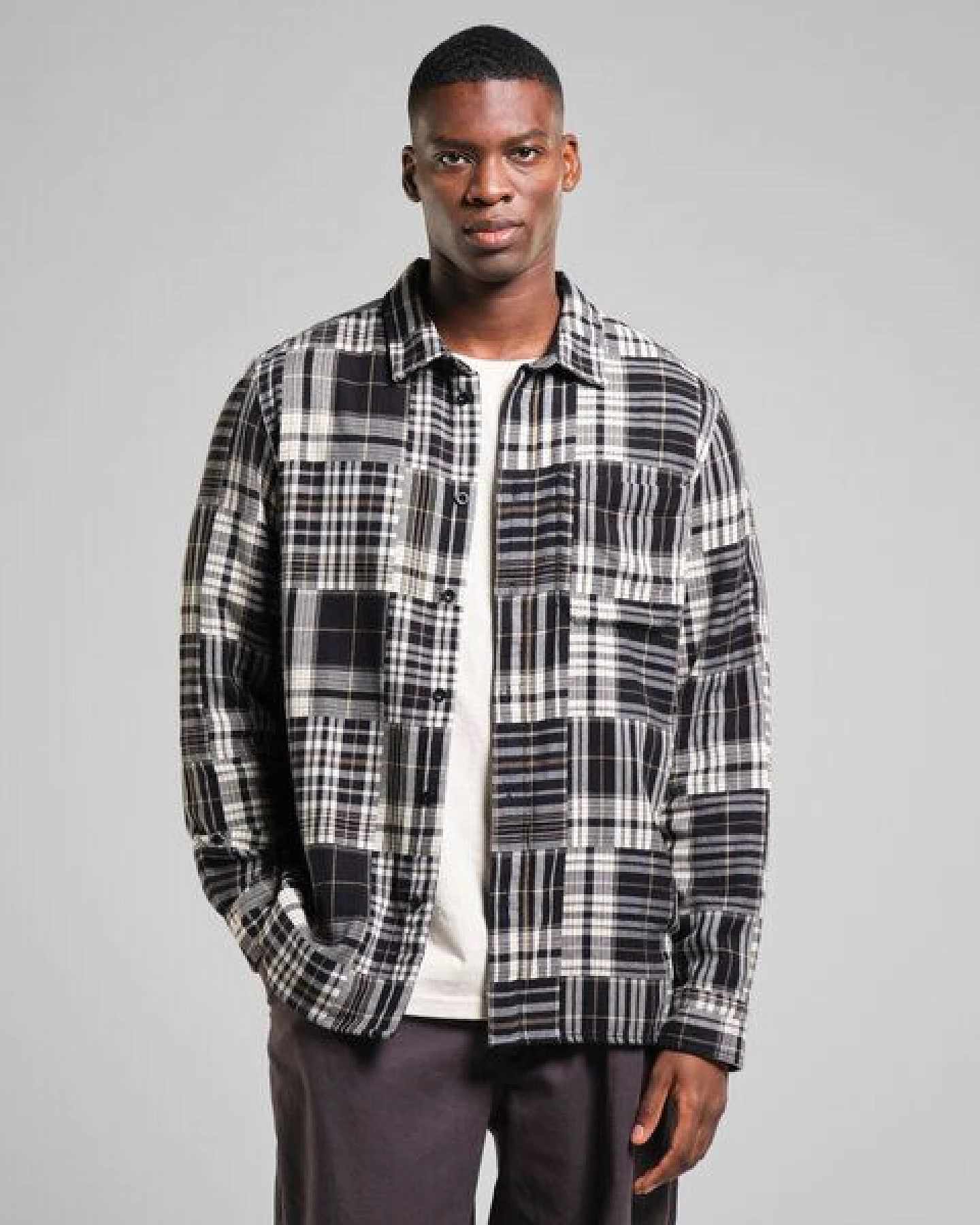 DEDICATED Hemd Rute Flannel Patchwork - Black – Ansicht 2