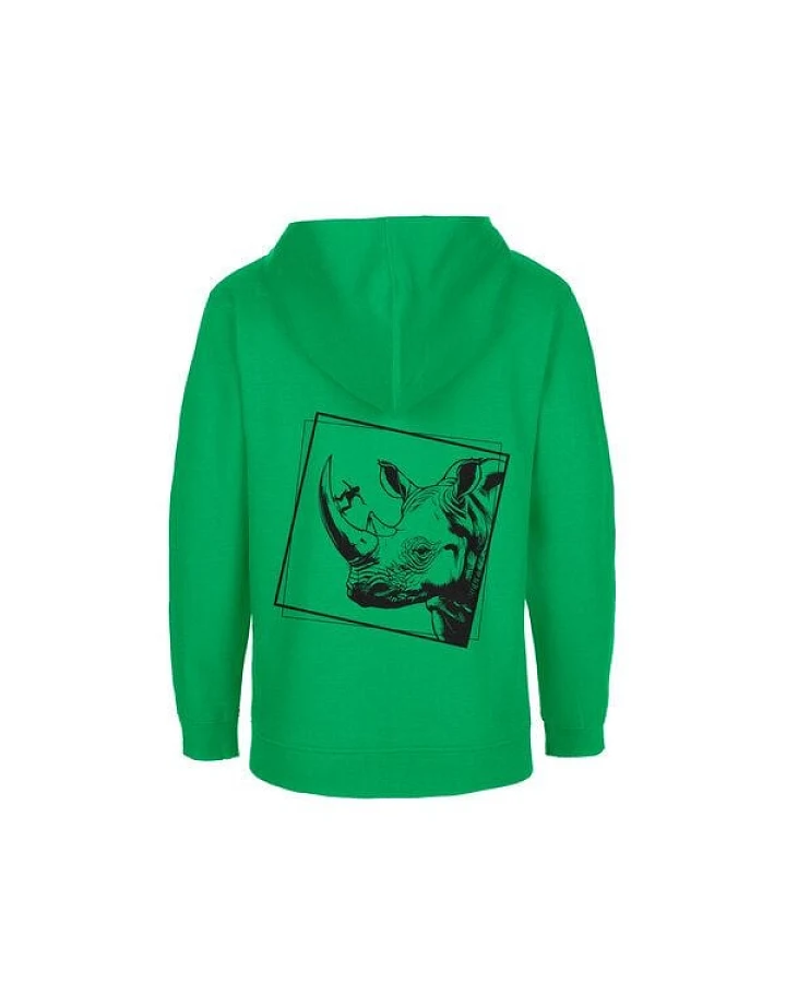 HANDGEDRUCKT Unisex Kinder Zip Up Hoody "Rhinoskateros"