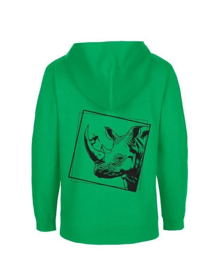 HANDGEDRUCKT Unisex Kinder Zip Up Hoody "Rhinoskateros"