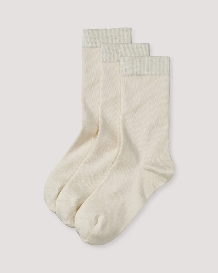 hessnatur Damen Socken im 3er-Pack aus Bio-Baumwolle - weiß - Größe 35-37