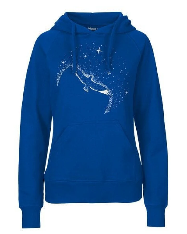 HANDGEDRUCKT "Sternstunde" Frauen Hoody aus reiner Biobaumwolle (kbA)