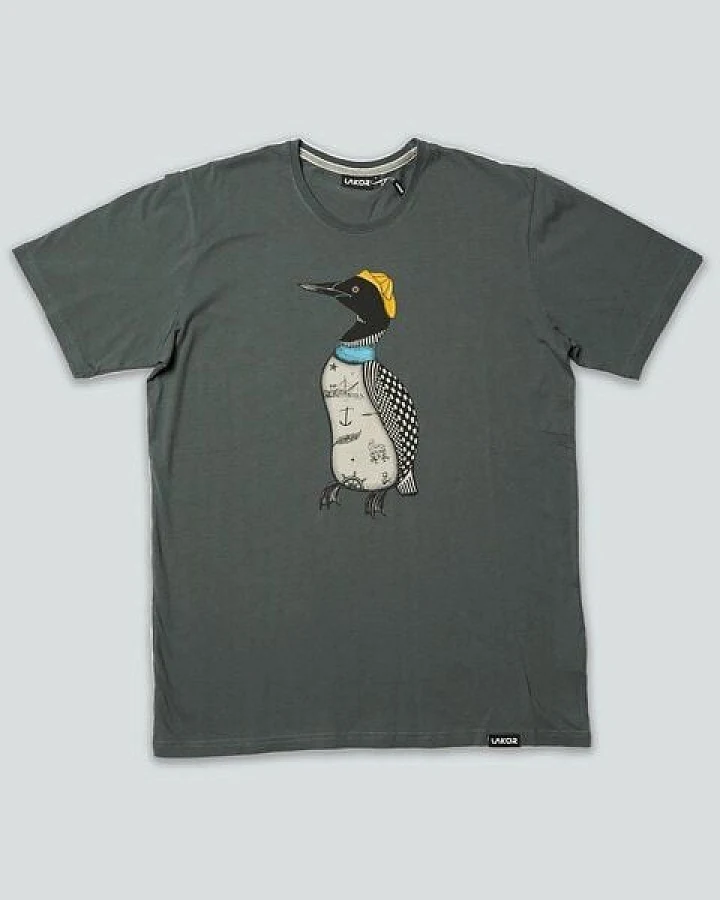 LAKOR T-Shirt aus Bio-Baumwolle - Nothern Diver - Dark Grey
