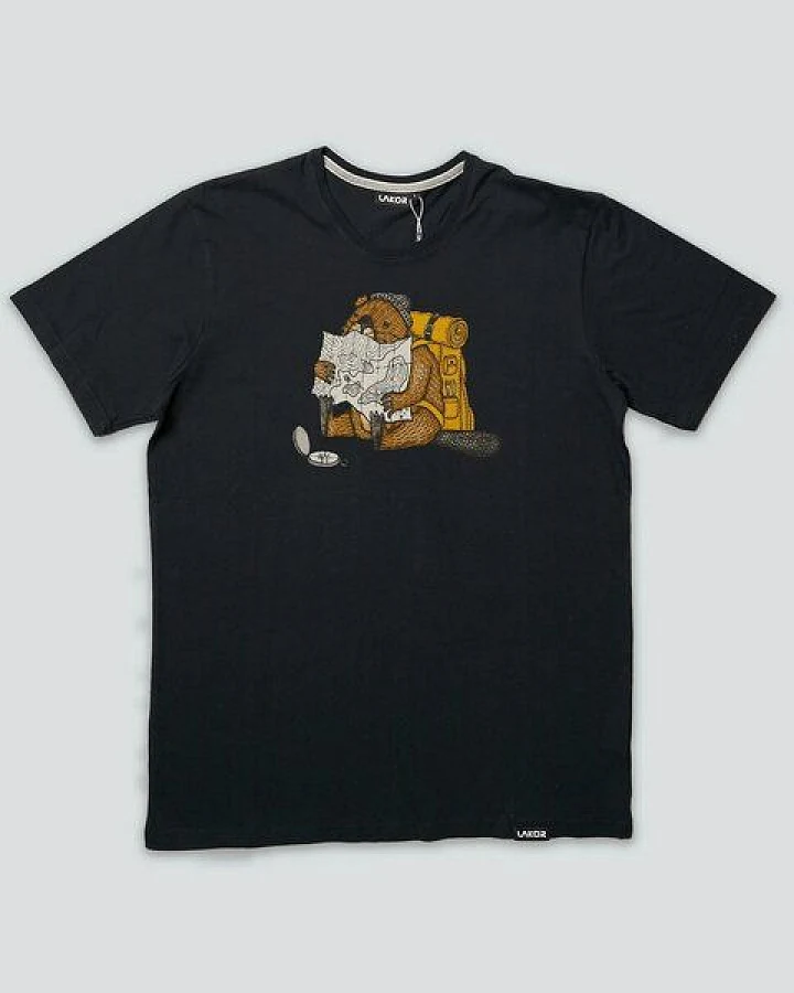 LAKOR T-Shirt aus Bio-Baumwolle - Beaver Break - Moonless Night