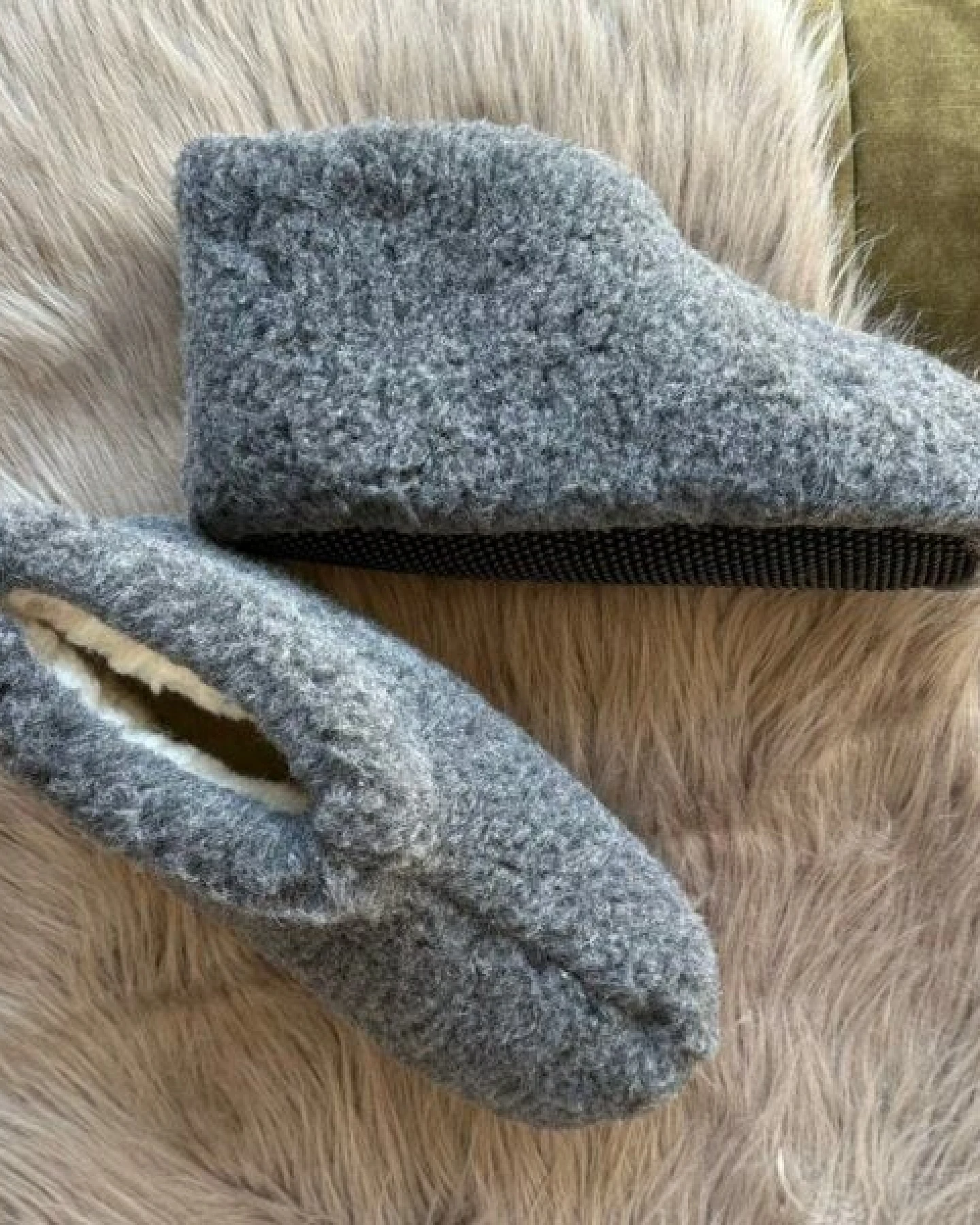 Home & Joy Hüttenschuhe hohe Hausschuhe Schaf-wolle warm Herbst Winter unisex – Ansicht 3
