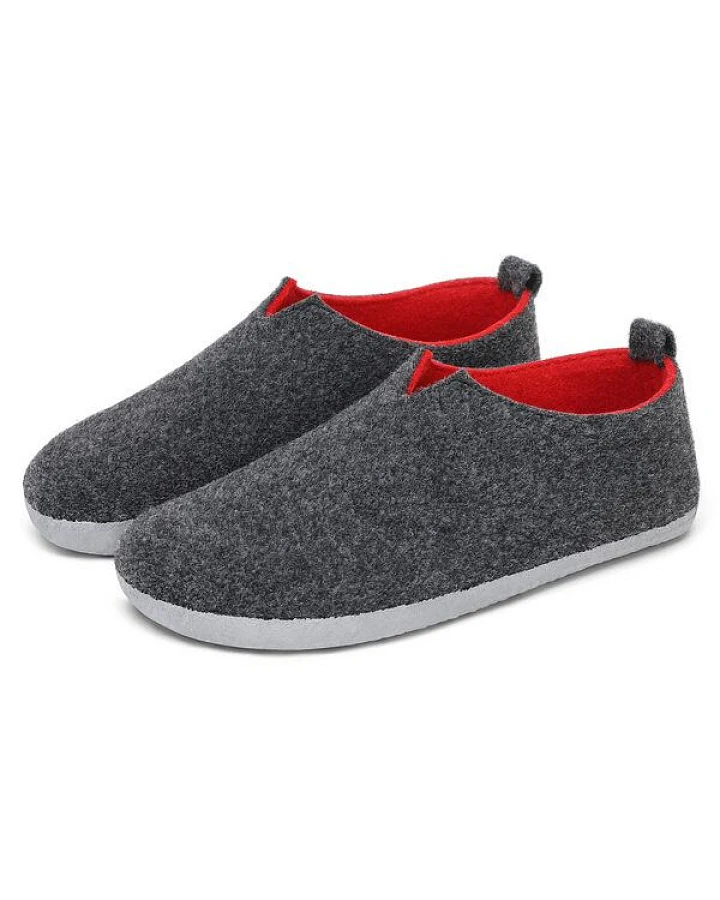 Home & Joy Hausschuhe Filz vegan Hüttenschuhe Pantoffeln Schlappen Pantoletten