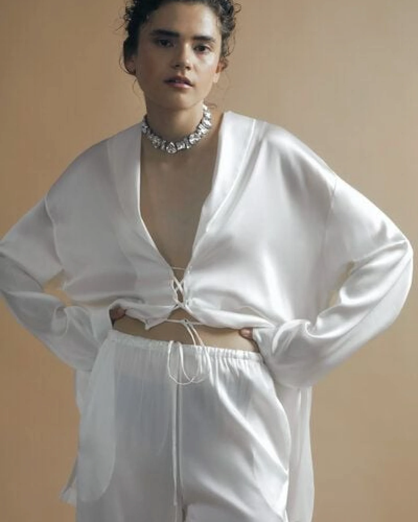 IVA RYCH Bluse aus Seide in Pyjama-Stil I Deadstock – Ansicht 2