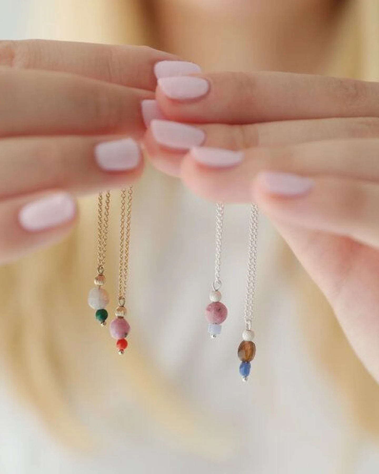 BELLYBIRD Jewellery Halskette - Anhänger mit Turmalin & Halbedelsteinen, Kette Silber/ Silber vergoldet – Ansicht 2