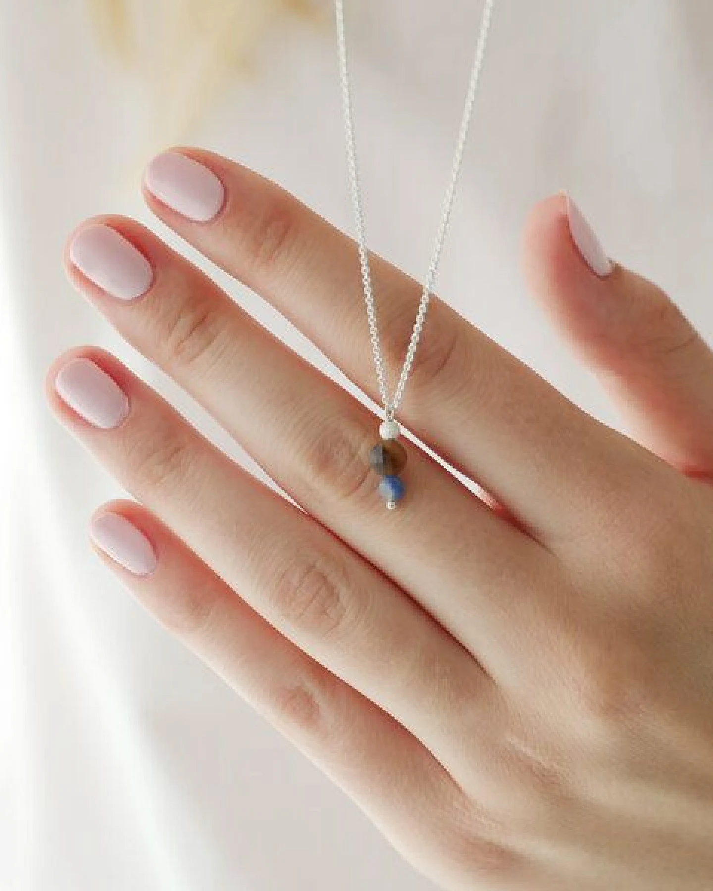 BELLYBIRD Jewellery Halskette - Anhänger mit Turmalin & Halbedelsteinen, Kette Silber/ Silber vergoldet – Ansicht 3