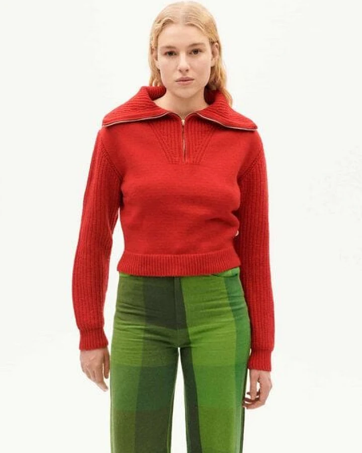 thinking mu Damen Pullover - Tanit Knitted Sweater - aus Wolle