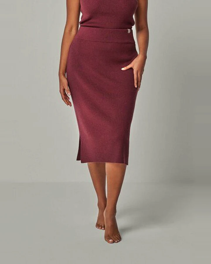 YOU LOOK PERFECT 100% Merino gerippter Strickrock "Erika"