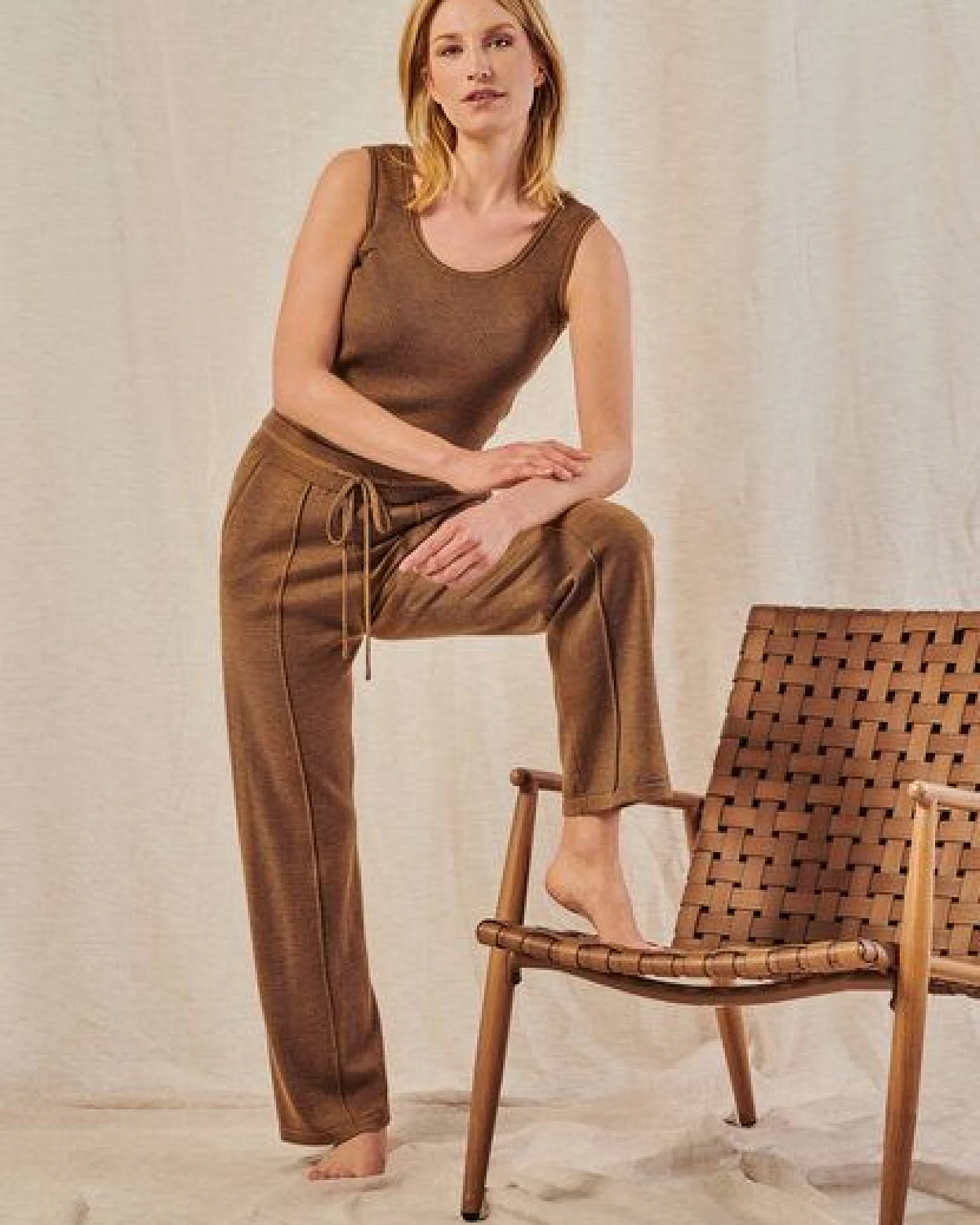 YOU LOOK PERFECT Merino Loungewear Set „Stricktop Blossom & Strickhose Elisa" – Ansicht 2