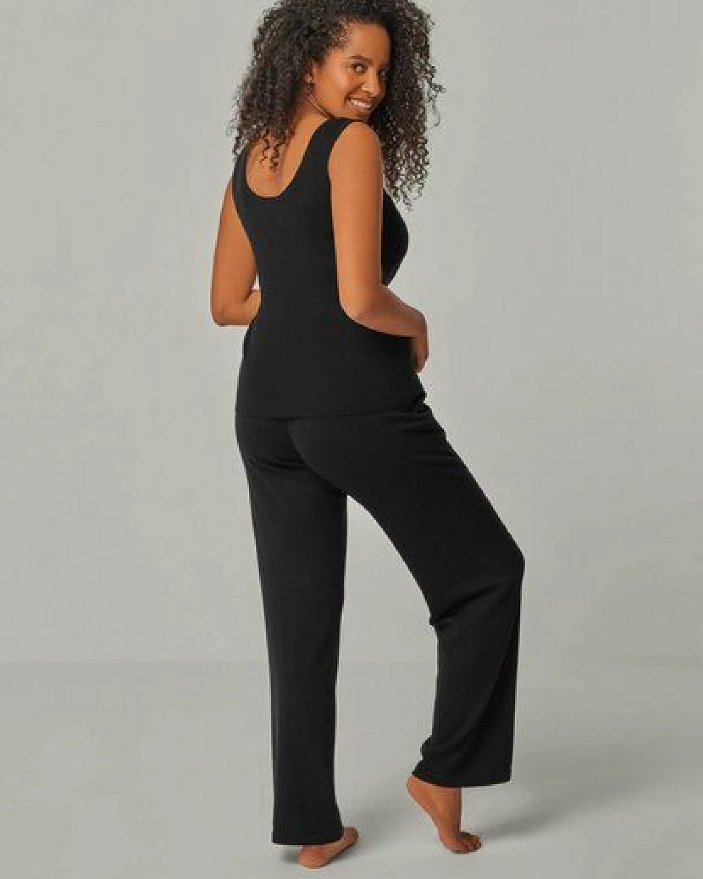 YOU LOOK PERFECT Merino Loungewear Set „Stricktop Blossom & Strickhose Elisa" – Ansicht 3
