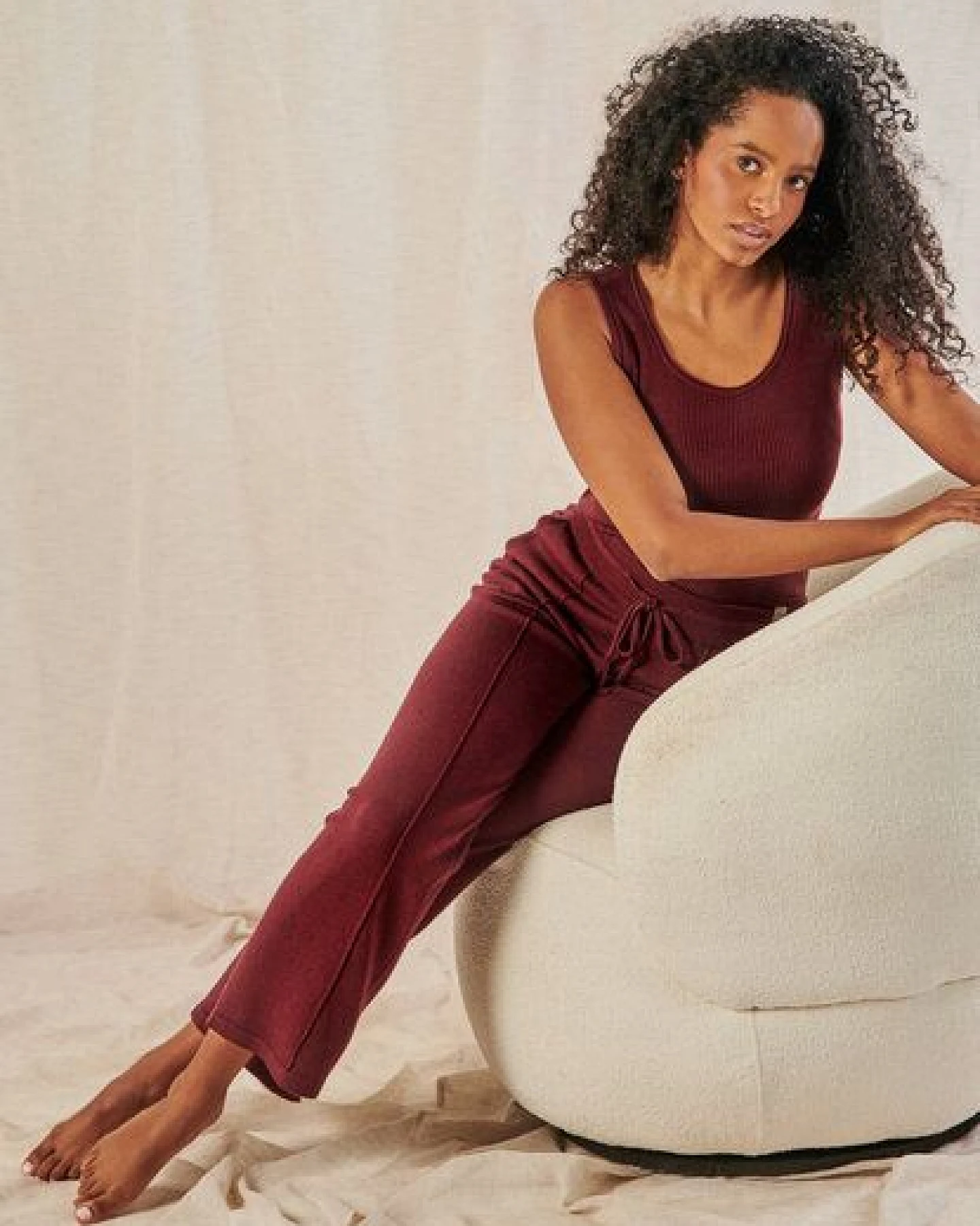 YOU LOOK PERFECT Merino Loungewear Set „Stricktop Blossom & Strickhose Elisa" – Ansicht 2