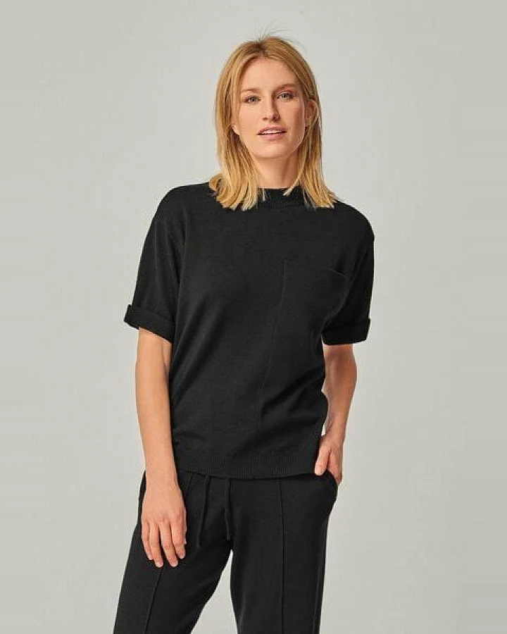 YOU LOOK PERFECT 100% Merino gestricktes T-Shirt "Elfie"
