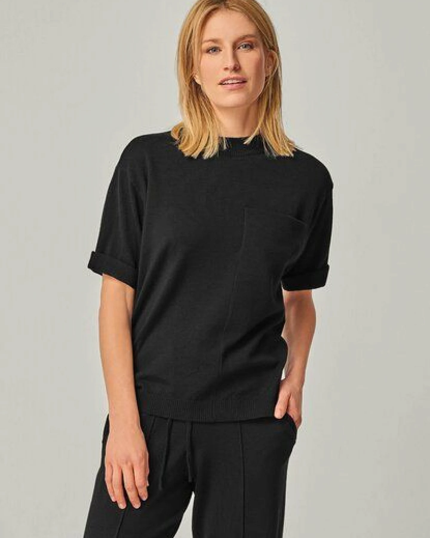 YOU LOOK PERFECT 100% Merino gestricktes T-Shirt "Elfie" – Ansicht 2