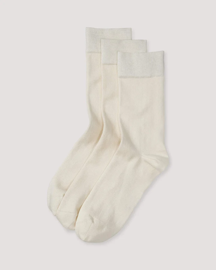 hessnatur Herren Socken im 3er-Pack aus Bio-Baumwolle - weiß - Größe 40-42