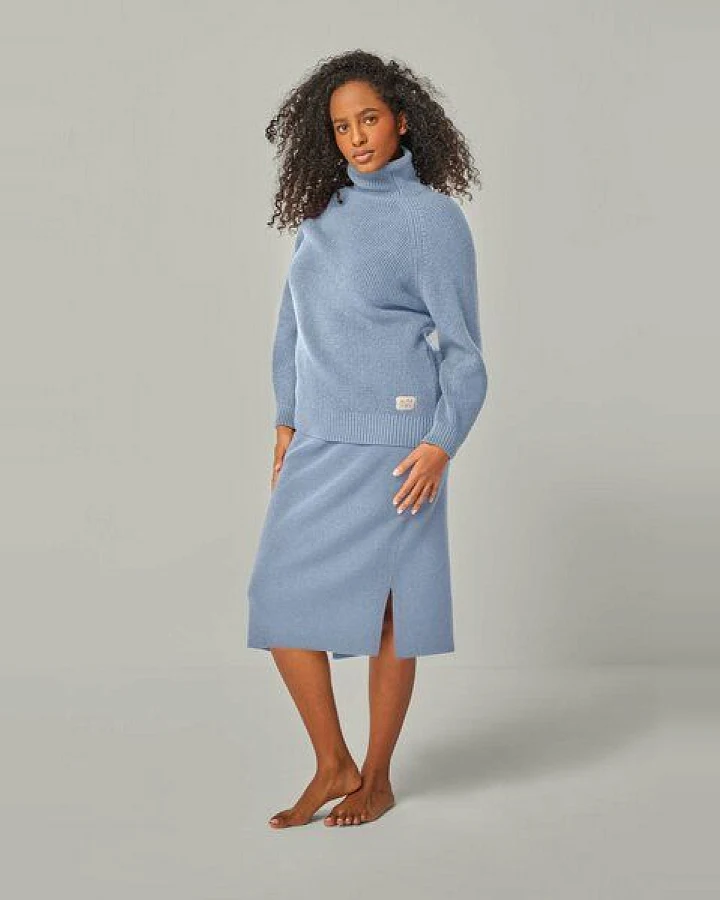 YOU LOOK PERFECT Merino Loungewear Set „Strickpullover Eve & Strickrock Erika"