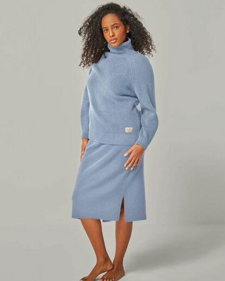 YOU LOOK PERFECT Merino Loungewear Set „Strickpullover Eve & Strickrock Erika"