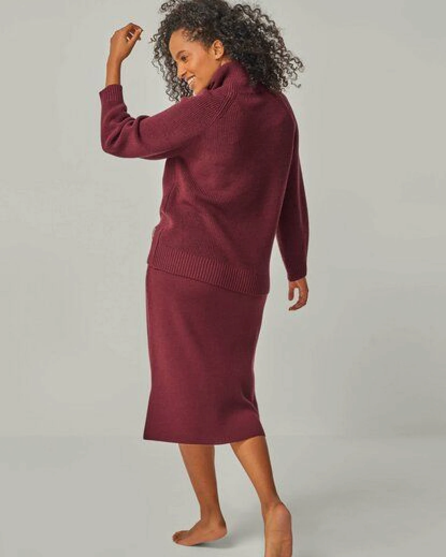 YOU LOOK PERFECT Merino Loungewear Set „Strickpullover Eve & Strickrock Erika" – Ansicht 3