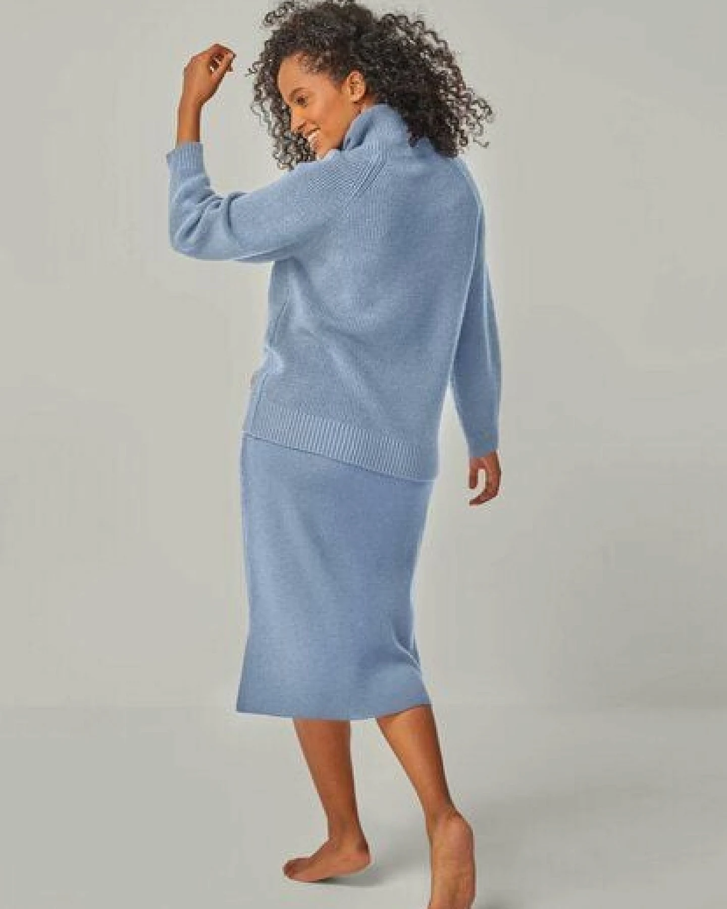YOU LOOK PERFECT Merino Loungewear Set „Strickpullover Eve & Strickrock Erika" – Ansicht 3