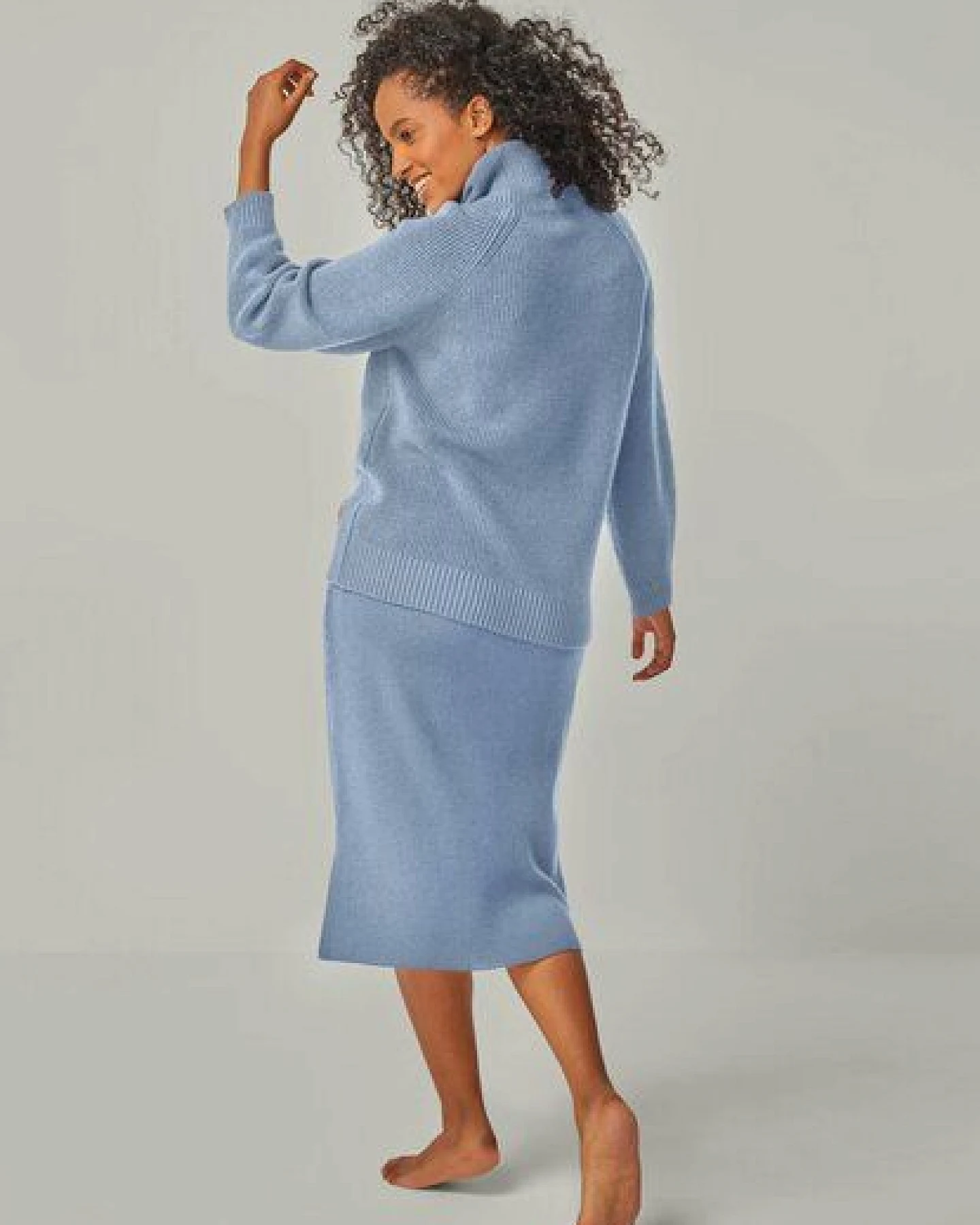 YOU LOOK PERFECT Merino Loungewear Set „Strickpullover Eve & Strickrock Erika" – Ansicht 3