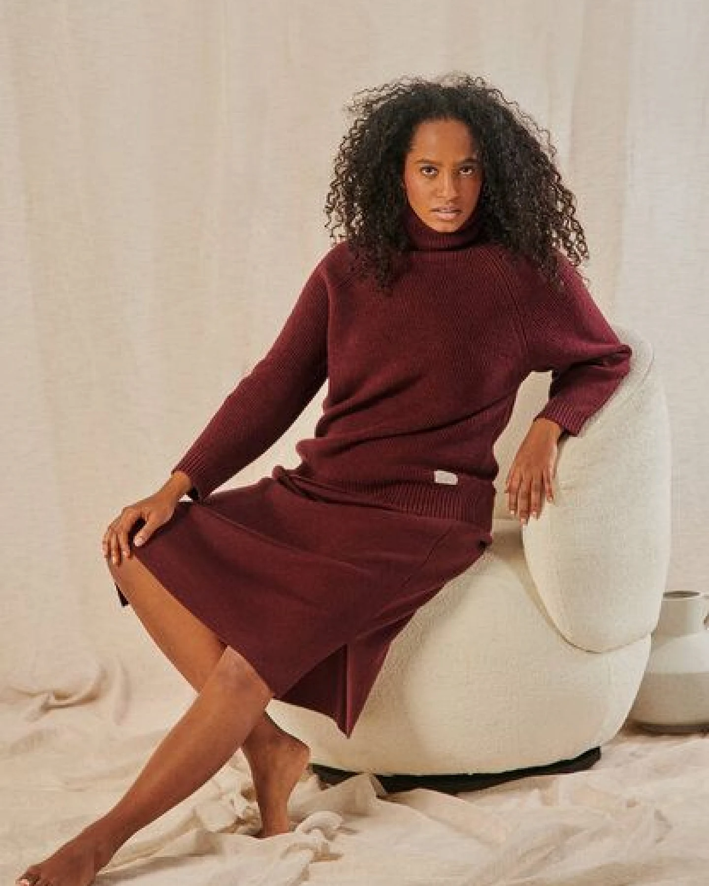 YOU LOOK PERFECT Merino Loungewear Set „Strickpullover Eve & Strickrock Erika" – Ansicht 2